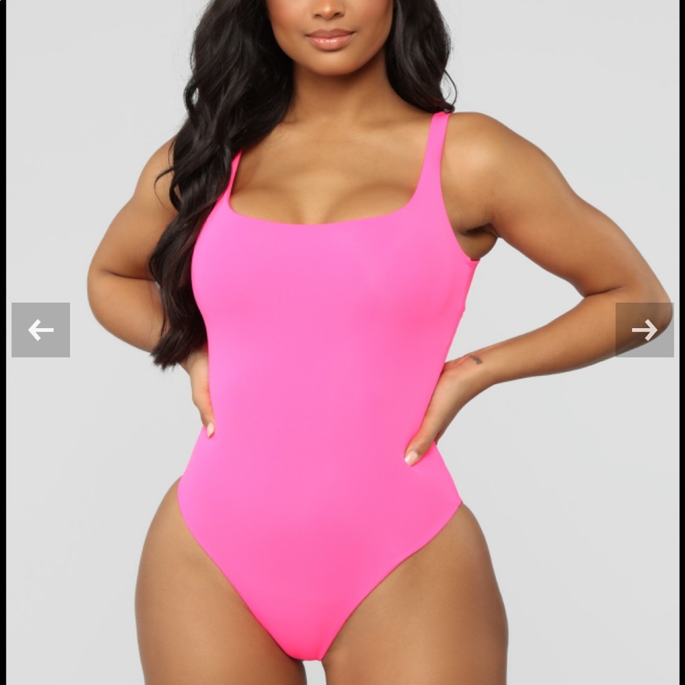 Fashion nova Easy Peasy Tank Swimsuit in Neon Pink